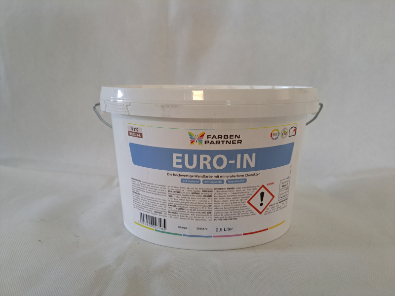 EURO-IN Wandfarbe m. mineralisch.Charakt Weiß 2,5l